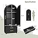 Maupvit Wardrobe Closet, Modern Armoire Wardrobe Closet with 2 Drawers and Arched Doors, 73