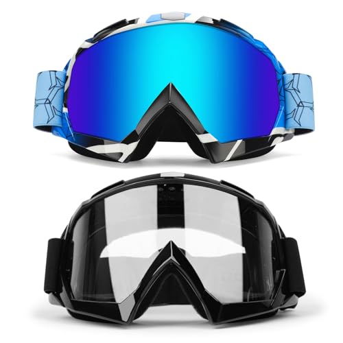 XYOP Dirt Bike Goggles 2 Pack - MX Goggles for ATV,