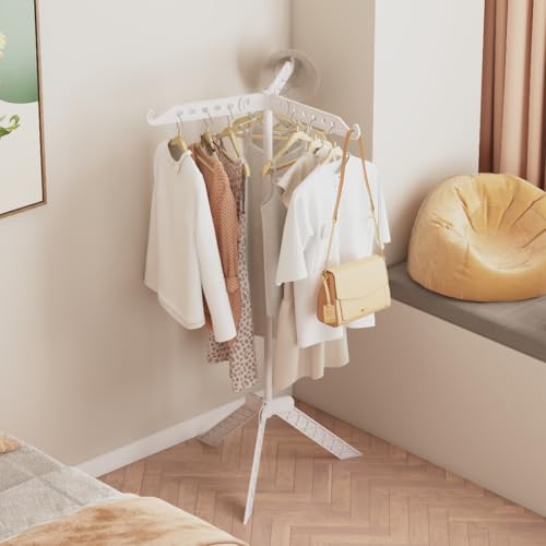 AISIR Standtrockner Wäscheständer Hoch Klappbar mit 3 Flügeln, 360°Drehung Wäschespinne Wäschetrockner Ständer für Balkon,Drinnen, Draußen