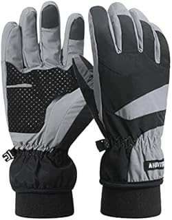 QKURT Cycling Gloves, Winter Thermal Waterproof Full Finger Bicycle Gloves Touch Screen Running Gloves Anti-slip Bike Mittens for Men Women Cycling Riding Climbing Hiking Skiing
