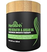 Herbishh Argan Hair Mask-Deep Conditioning &amp; Hydration For Healthier Looking Hair for very Dry, W...