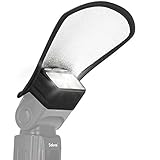 diffusor interner blitz selber bauen 2 in 1: Dank zwei unterschiedlicher Seiten lässt sich der MOVOJA Blitzaufsatz sowohl als Verstärker / Reflektor (Silber) nutzen als auch als Diffusor (Weiß)