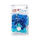 Gran calidad. Botones a presión Que no se cosen ColorSnaps PrymLove con Forma de Estrellas de plástico, Azul, Turquesa, Azul Marino 30 Unidades de 12,4 mm