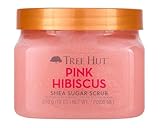 Tree Hut Pink Hibiscus Shea Sugar Scrub, Mothers Day Gifts, Exfoliating, Hydrating & Moisturizing Body Scrub with Shea Butter & Nourishing Essential Oils, Smooth & Soften Skin, 18 oz