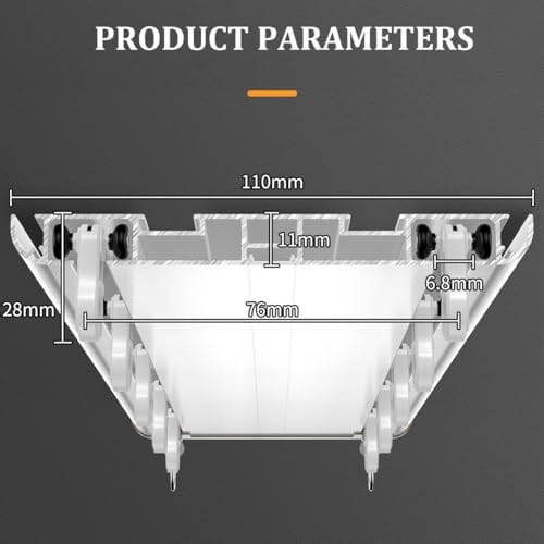 Heavy Duty Double Curtain Track System, Wall/Ceiling Mount Aluminum Rail for Sliding Curtains, Room Divider & Window Drapery - 1m/3.2ft White
