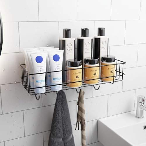 MIORAH Bathroom Organiser Without Drill | Bathroom Accessories | Self Adhesive Bathroom Shelves & Organizer for Wall Storage and Decor (Pack of 1)