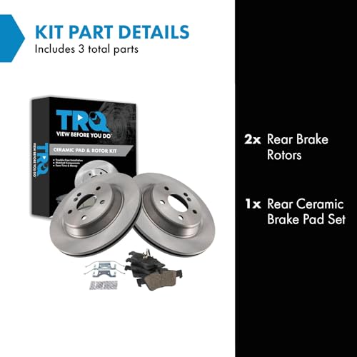 Image of TRQ Rear Brake Pad and Rotor Set Ceramic Compatible with 2003 Mercedes-Benz CL500 2003-2006 S430 S500