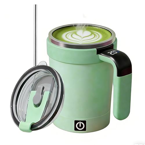 Acunny Mug à Café à Mélange Automatique | Conteneur à Café 380ml avec Affichage de Température | Tasse Électrique Auto-Mélangeante Pour Lait - pour Étudiants, Professionnels Occupés, Amateurs de