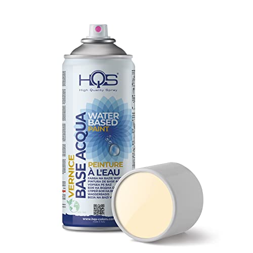 HQS Bombe de Peinture en aérosol 400ml Base d'eau Couleurs Ral (Ral 1015 Ivoire Clair) Cover