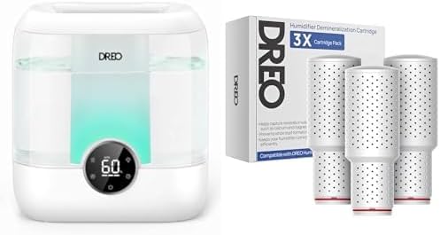 Bundle of Dreo 6L Top Fill Humidifiers for Bedroom + Dreo Demineralization Cartridge 3-Pack for Humidifiers