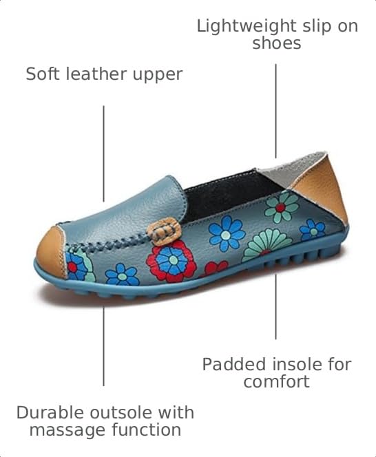 Image of VenusCelia Women's Floral Comfort Walking Flat Loafer