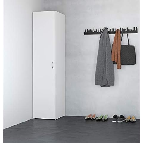 Dmora Single Door Wardrobe with Three Internal Shelves, White, 39 x 41 x h175 cm Cover
