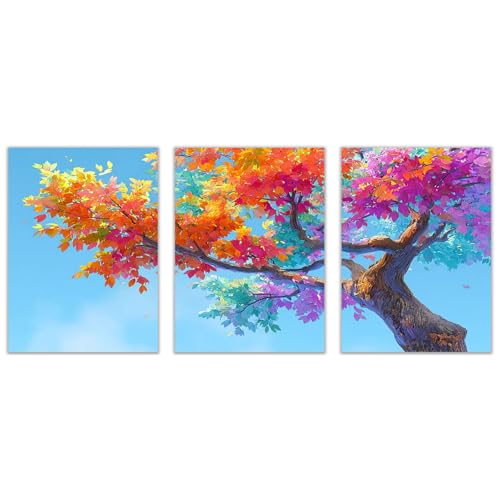 �m�[�u�����h�i 3���Z�b�g�~�̐�̕��i�|�X�^�[�ƃv�����g����ǃA�G����I�ʐ^ �J���t���Ŕ������� �ŉ�L�����o�X �C���e���A �ǃA�[�g�p�l�� - �X�̕ǎʐ^�k���̃��r���O���[���̕ǂ̑���(�I�����W)-20x30cmx3 �z����