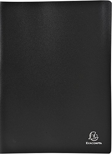 Exacompta 8521E - Carpeta de 20 fundas PVC, A4, color negro
