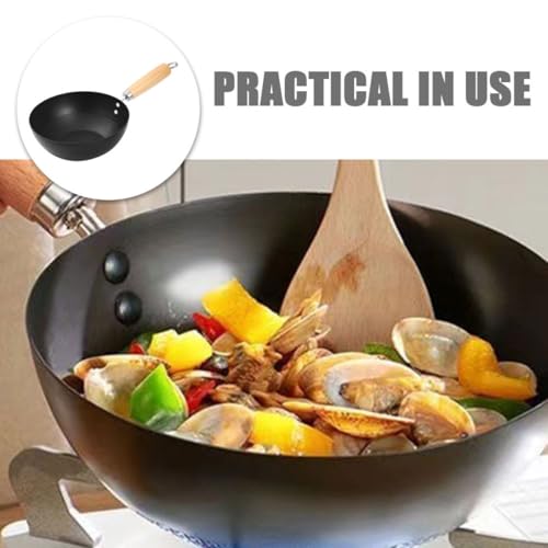 Wok pequeño fondo plano 28cm en acero carbono BESPORTBLE miniatura 7
