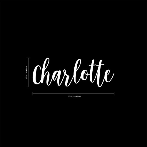Vinilo Decorativo para Pared Nombre 'Charlotte' 12" x 39" miniatura 3