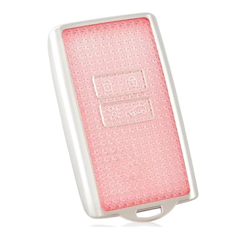 Coque de clé voiture TPU rose pour retrouver facilement vos clés Renault et Dacia