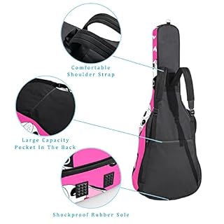 Housse imperméable pour guitare acoustique avec double bandoulière et poche Motif chats violets et cœurs, Multicolore 06… - Les Beatles, Paul McCartney, John Lennon, RIngo Starr, George Harrison Housse imperméable pour guitare acoustique avec double bandoulière et poche Motif chats violets et cœurs, Multicolore 06… – Image 3