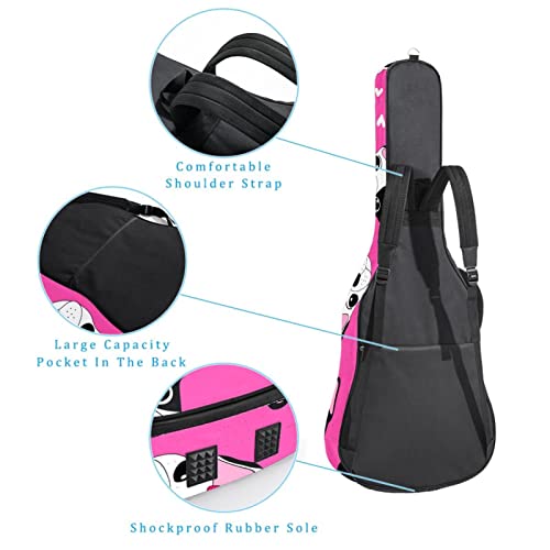 Housse imperméable pour guitare acoustique avec double bandoulière et poche Motif chats violets et cœurs, Multicolore 06… - Les Beatles, Paul McCartney, John Lennon, RIngo Starr, George Harrison Housse imperméable pour guitare acoustique avec double bandoulière et poche Motif chats violets et cœurs, Multicolore 06… – Image 4