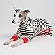 ESCCBOO Einteiler für italienische Windhunde, Rollkragen, gestreiftes Hemd für Whippets, Welpen, leichtes und dünnes Hemd für Frühling und Sommer, Größe L