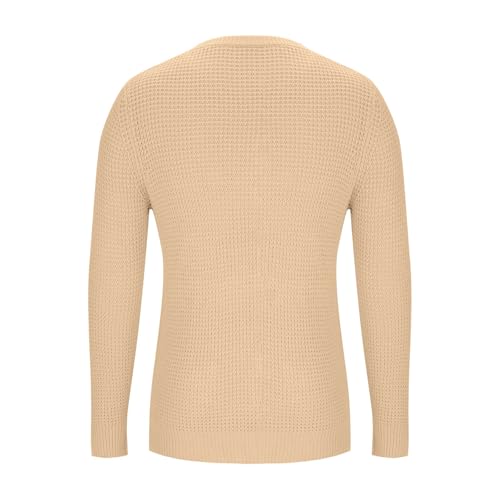 Men's Casual Crew Neck Pullover Sweater Lightweight Loose Comfy Solid Color Long Sleeve Knit Sweaters3