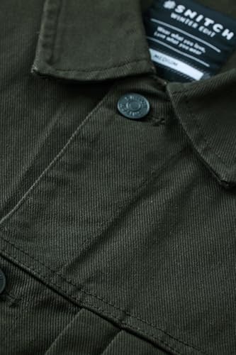 Image of SNITCH Men Casual Jacket | Relaxed Fit Point Collar Solid Style Full Sleeve | 100% Cotton Twill Weave Durable Design With 4 Pockets For Everyday Outings Wear