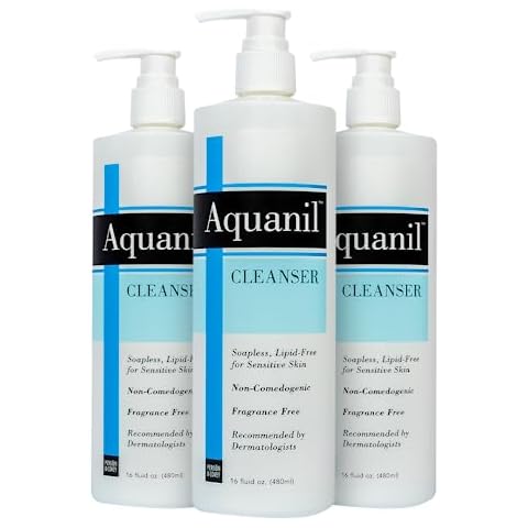 Person & Covey Aquanil Cleanser - Lipid-Free Sensitive Skin Cleanser, Non-Comedogenic Gentle Cleanser - Soap Free Cleanser with 7 Ingredients, Fragrance-Free Skin Care Cleanser - 3 Pack, 16 Fl. Oz. Cover