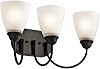Kichler Jolie 20.25 3 Light Vanity Light with Satin Etched Glass in Olde Bronze