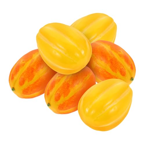 GOOHOCHY 6pcs Simulated Melon Model Fake Fruits Model Vivid Melon Props Fake Melon Model Decorative Melon Artificial Melon Decor Fruit Model Decor Foams Artificial Fruit Faux Melon