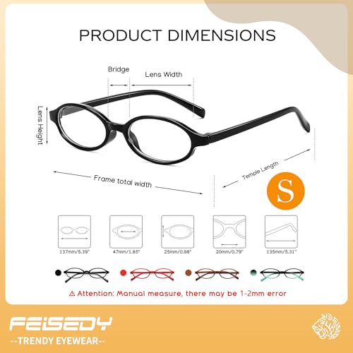 Image of FEISEDY Y2K Retro Oval Blue Light Glasses for Women Fashion Small Face Eyewear Frame 90s Nerd Fake Cosplay Eyeglasses B0258