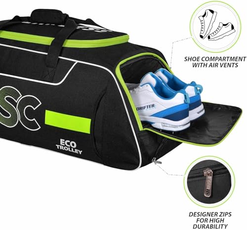 Image of DSC Eco Trolley Cricket Kit Bag with Wheels - Large Capacity Sports Equipment Travel Bag for Players
