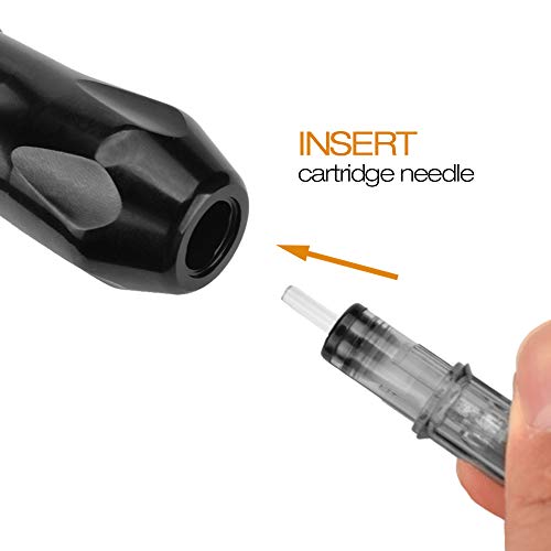 Rotary Tattoo Pen Machine, Atomus Tattoo Short Pen Style Cartridge Machine Gun Liner Shader With Dc Cord 9000R/M Coreless Motor Aluminum Alloy Frame Tattoo Machine (Silver) #TOP3