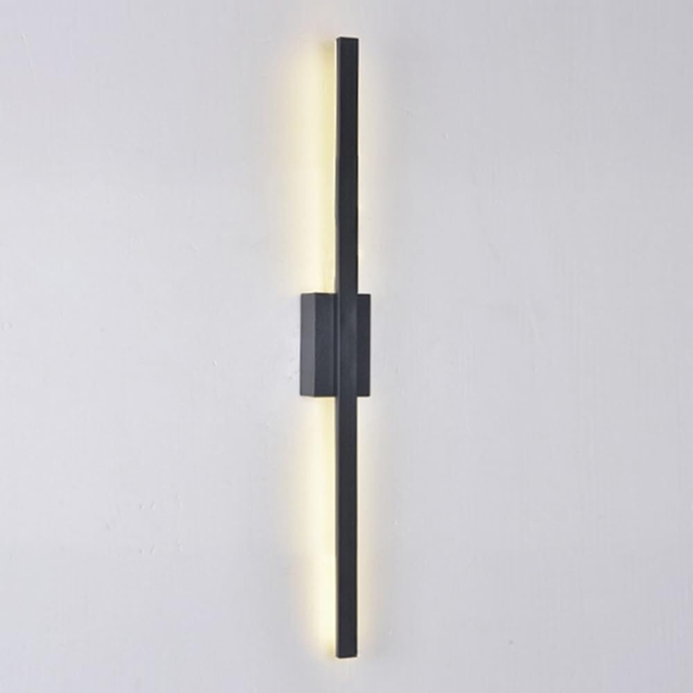TCHAUSGZUS Modern Linear Wall Sconce - Minimalist Long Strip Wall Light Fixture, Hardwired Wall Wash Lights for Living Room, Bedroom(Black,XL)