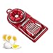 jiuzcare Coupe-œufs 2 en 1 Trancheuse Manuelle pour œufs Fils de Coupe en Acier Inoxydable 304 Outil de Coupe D'œufs Utilisé pour Couper Les Oeufs, Les Bananes et Les Fraises, Rouge