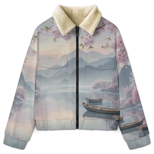 Manteau polaire sherpa grande taille veste teddy zippée à manches longues