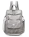 ChaoYmai Sac a Dos Femme Sac d'école Anti-vol Sac à Main Sac à bandoulière,Grise