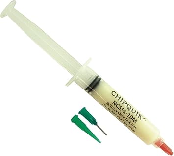 Chip Quik NC551-10M ROL0 No-Clean Tack Flux in 10cc/10g Luer Lock Manual Syringe w/tips