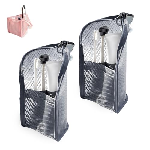 Neceser Vertical, Bolsa De Viaje Vertical para Guardar Maquillaje, Organizador De Cosméticos Plegable De EVA Tejido con Múltiples Compartimentos.(2PCS-B)