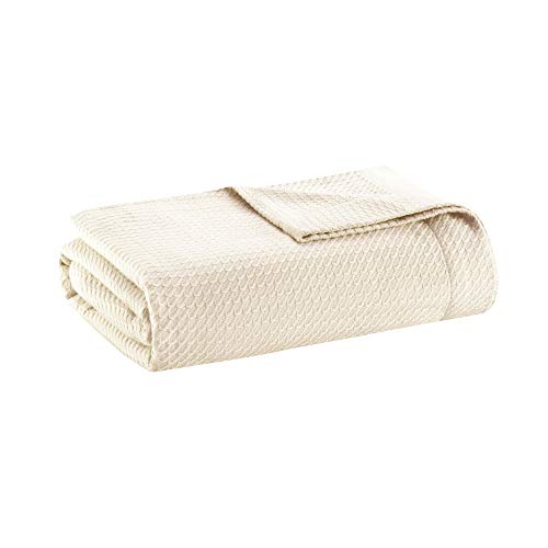 Image of Madison Park 100% Egyptian Cotton Summer Blanket Full Queen Size Ivory