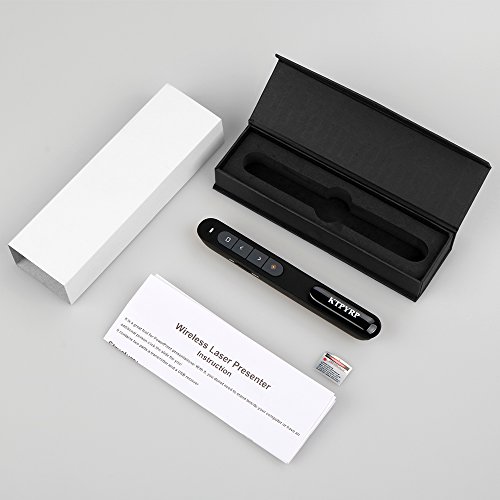 KTPYRP Presentation Clicker PowerPoint Clicker Wireless Presenter RF 2.4G Hz 100FT USB Remote Control Pen with Clip for Presentation for Mac/Win/Computer/Laptop