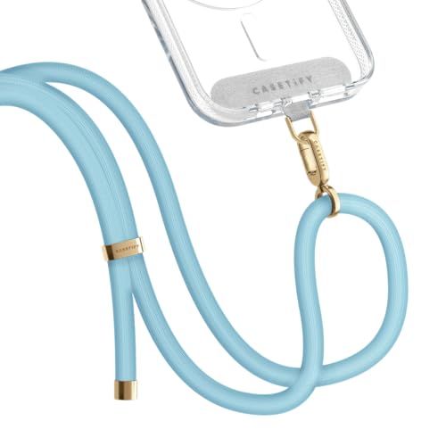 Image of CASETiFY 8mm Rope Cross Body Strap with Card - Baby Blue