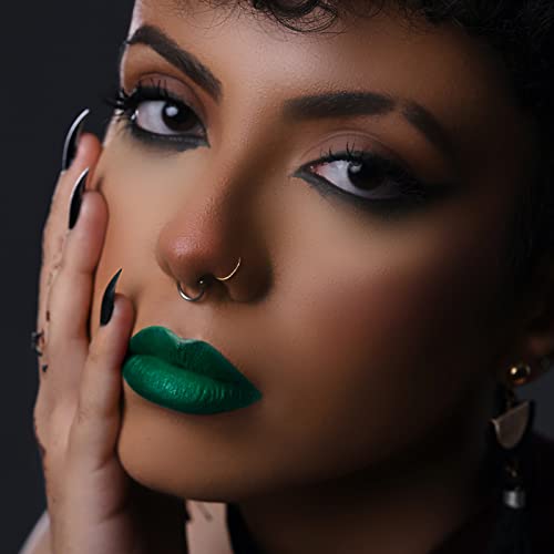 Maki Yika Green Lipstick Matte, Dark Green Liquid Lipstick Long Lasting Smudge Proof Lipstick With Brush For Halloween, Cruelty Free Lipstick, Forbidden Forest #TOP2