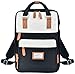 Produktbild KeKour Rucksack Damen Lässiger Moderner Schulrucksack für 14 Zoll Laptop Rucksack Schule für Mädchen Teenager Camping, Reisen, Outdoor, Freizeit, Arbeit (Schwarz/Grau)