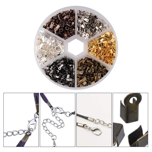 Extremos de cordón de hierro plegables para hacer joyas, kit multicolor de 1380 piezas 5