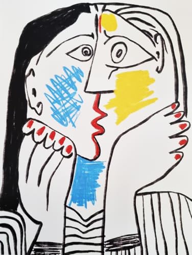 KUSTOM ART Póster decorativo de pared Serie Pinturas Celebri El Beso Pablo Picasso Impresión sobre cartón 40 x 30 cm sin marco