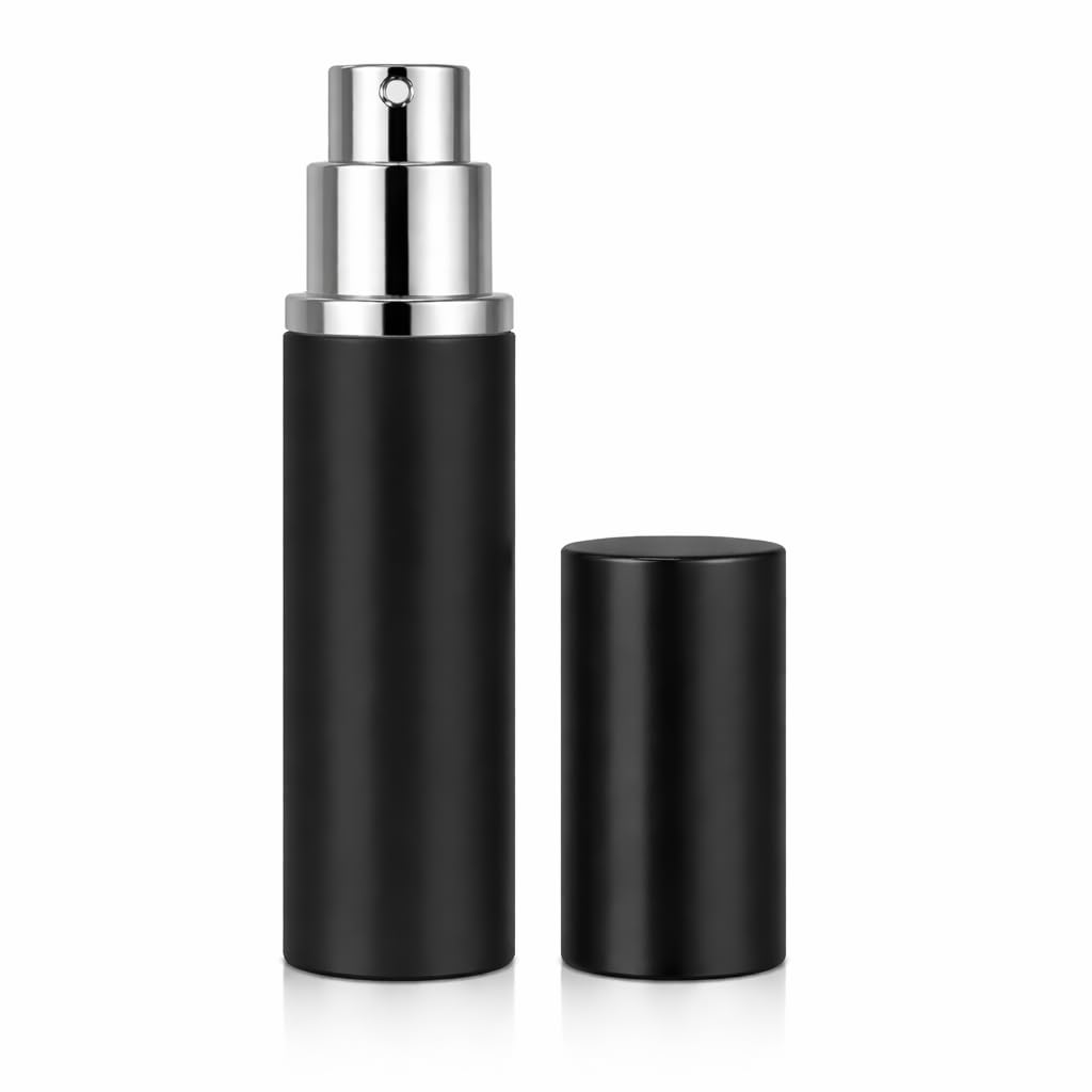 Akord Unisex Black Refillable Perfume Atomiser Spray Bottle,
