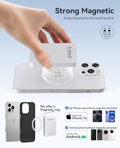 Image of ORICO 1TB Magnetic External SSD, Aluminum Alloy, Up to 460MB /s, External Solid State Drive, Expand Storage for iPhone 17 Pro Max, Compatible w /MagSafe, USB-C Smartphones - K5MINI