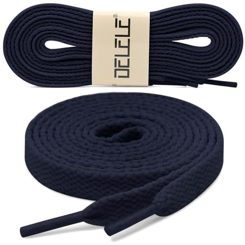 Image of DELELE 2 Pair Super Quality 24 Colors Flat Shoe laces 5 /16 inch Wide Shoelaces for Athletic Running Sneakers Shoes Boot Strings