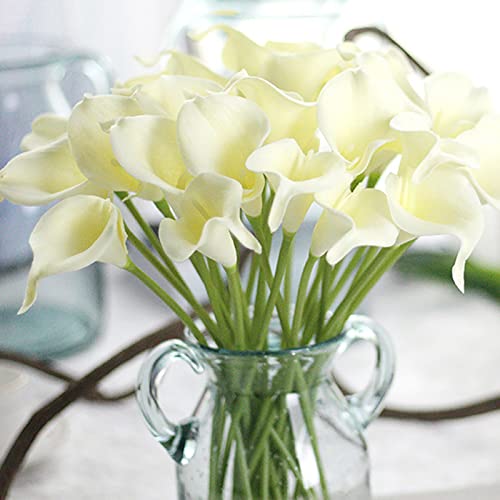 Curfair Artificial Plant Fake Flower Exquisite 1Pc Artificial Calla Lily Flower Bridal Bouquet Wedding Home Romantic Decor Fake Calla Lily Flower Vivid For Home-Yellow #TOP3