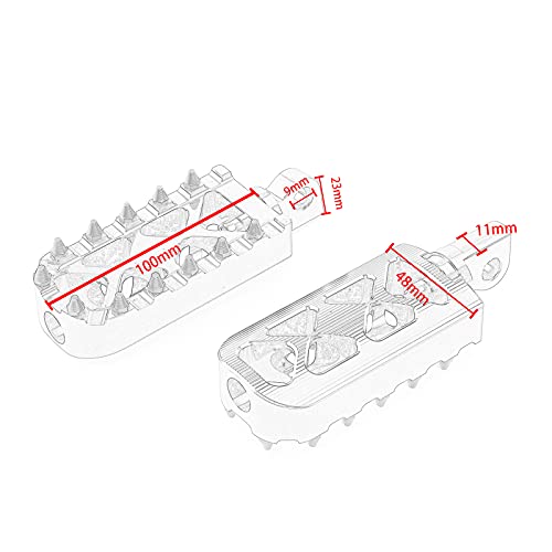 Lingdu Mx Offroad Wide Foot Pegs Golden Spike Motorcycle Footrest Pedal 360 Rotating For Dyna Softail Fatboy Sportster Iron 883 Touring Road King, Black Gold #TOP5